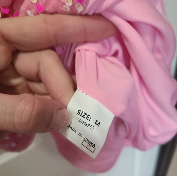 One-Shoulder Pink Sequin Mini Dress - Picture 6 of 7